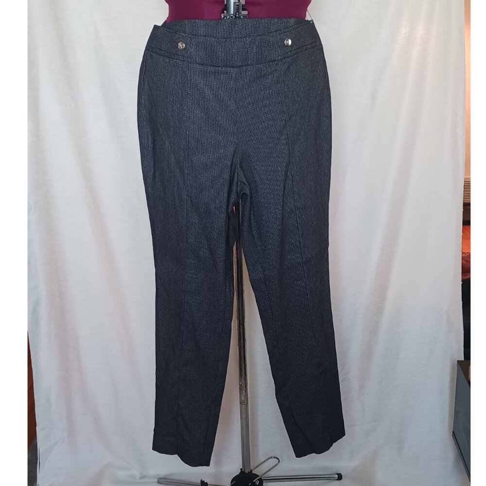 Rafaella Grey Microplaid Pull on Leggings Pants SIze 14